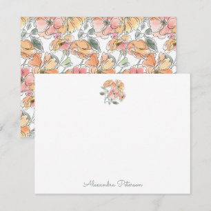 Carte De Correspondance Boho Pastel Aquarelle Fête des mariées Florale sur