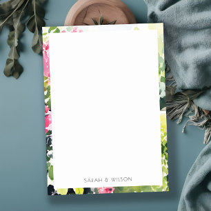 Carte De Correspondance Boho Pink Green Bougainvillea Mariage