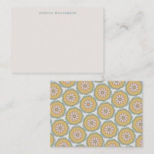 Carte De Correspondance Boho Retro Pastel Floral Boîtier Cadeau Personnali