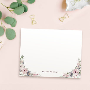 Carte De Correspondance Boho rose pâle floral personnalisé Papier à lettre