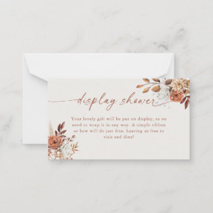 Carte De Correspondance Boho Terracotta Floral Display Douche