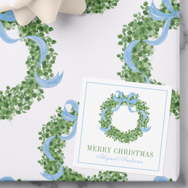 Carte De Correspondance Bois de Noël bleu (Créateur téléchargé)