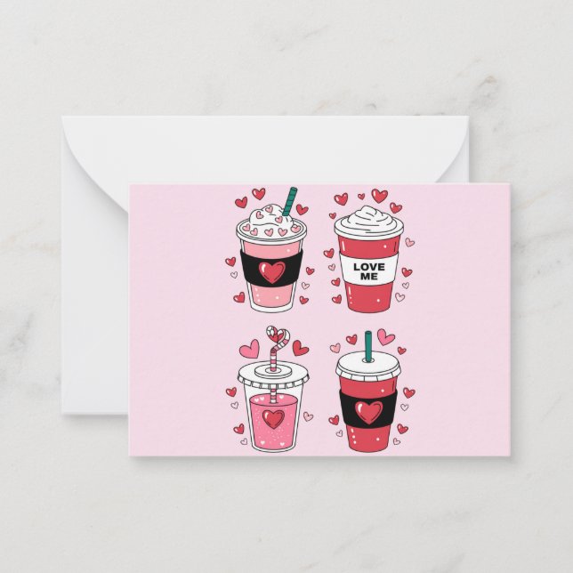 Carte De Correspondance Boisson de la Saint-Valentin amateur de café (Devant)