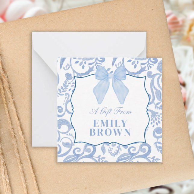 Carte De Correspondance Boîtier cadeau bleu grand-mère côtière personnalis (Créateur téléchargé)