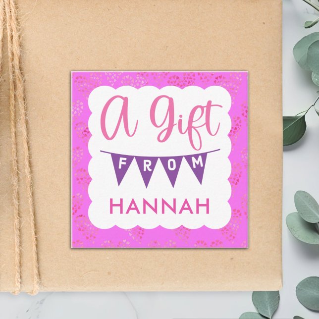 Carte De Correspondance Boîtier cadeau d'anniversaire joli rose (Créateur téléchargé)