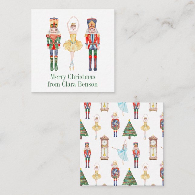 Carte De Correspondance Boîtier de Noël pour biscuits d'aquarelle (Devant / Derrière)