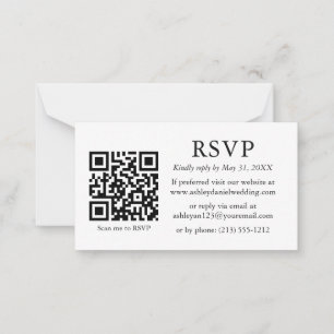 Carte De Correspondance Boîtier RSVP minimaliste simple Mariage QR