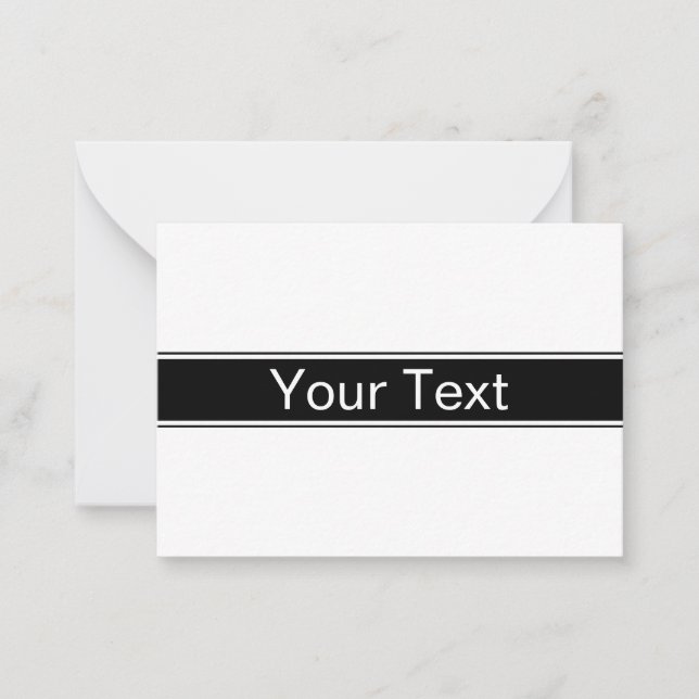 Carte De Correspondance Bold Black & White Stripe Editable Text (Devant)