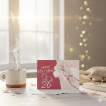 Bonne année 2026 Fleur Élégante Design Magnolia
