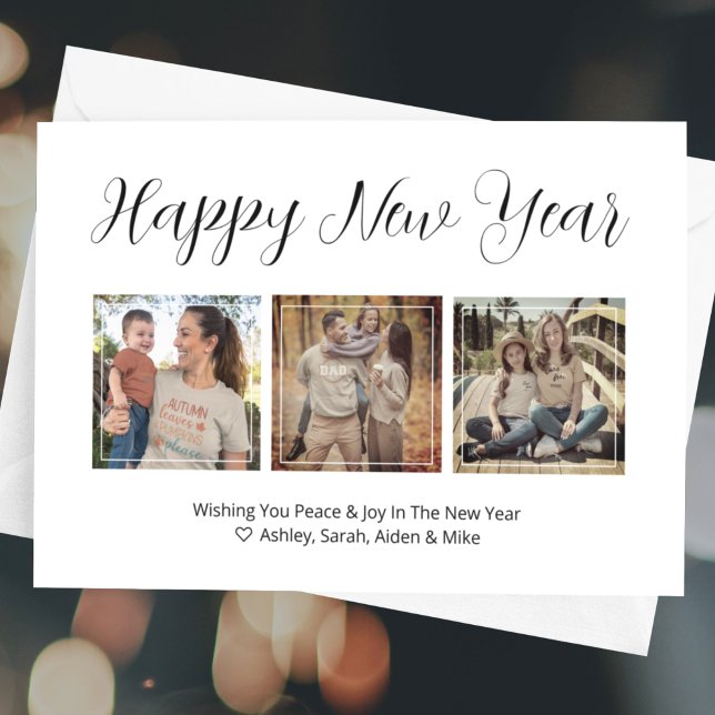 Carte De Correspondance Bonne année Photo Collage Card (Créateur téléchargé)