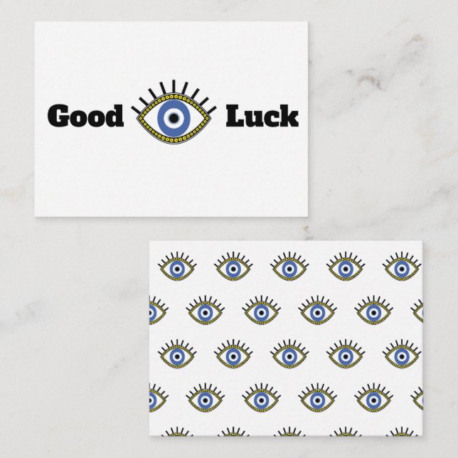 Carte De Correspondance Bonne chance greek bleu oeil talisman (Devant / Derrière)