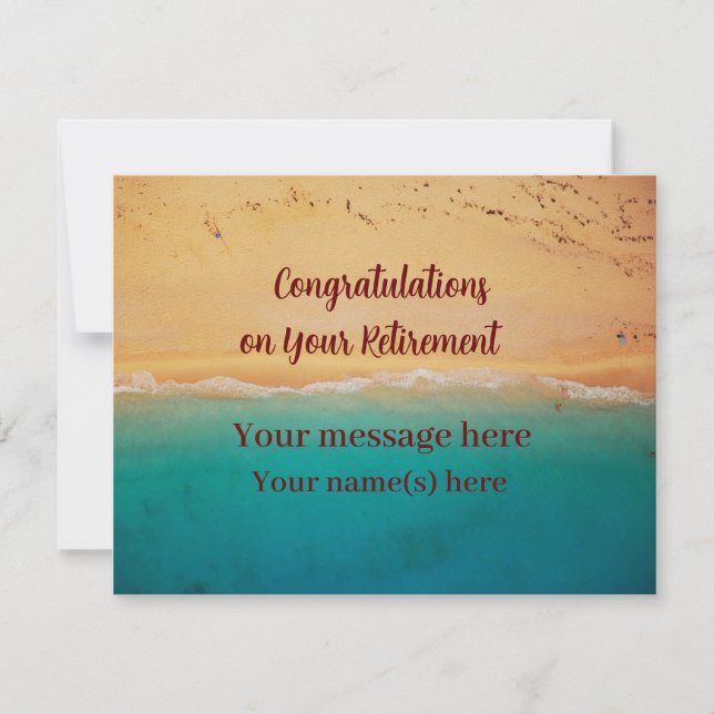 Carte De Correspondance Bonne retraite Anniversaire Simple Image Paysage (Devant)