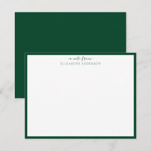 Carte De Correspondance Bordure classique verte de course