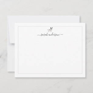 Carte De Correspondance Bordure de Bulldog Français Noir et Blanc Personna