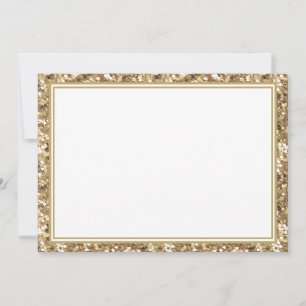 Carte De Correspondance Bordure de la Parties scintillant or-carte à note