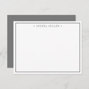 Carte De Correspondance Bordure gris standard minimaliste