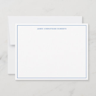 Carte De Correspondance Bordure moderne bleu marine