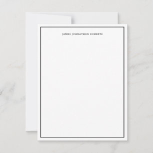 Carte De Correspondance Bordure noire moderne et simple