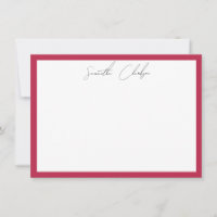 Bordure rose chaud magenta simple Script manuscrit