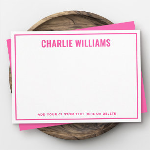 Carte De Correspondance Bordure rose moderne vierge