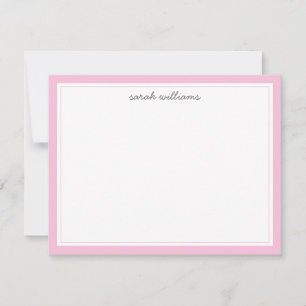 Carte De Correspondance Bordure rose pâle élégante Minimale