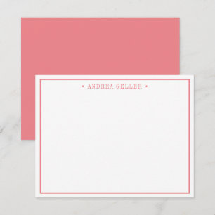 Carte De Correspondance Bordure rose pâle minimaliste classique