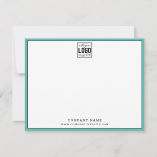 Carte De Correspondance Bordure Turquoise de couleur de marque modifiable