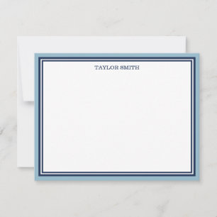 Carte De Correspondance Bordures Bleues Lumière & Marine Ajouter Votre Nom
