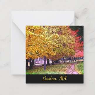 Carte De Correspondance Boston, Massachusetts Fall Foliing