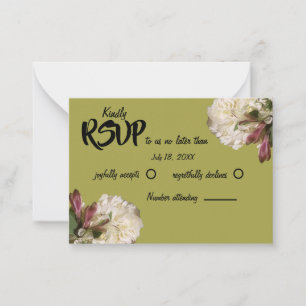 Carte De Correspondance Botanique classique en or RSVP