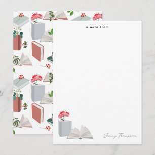 Carte De Correspondance Botanique Livres & Bibliothèque Lecture Nom person