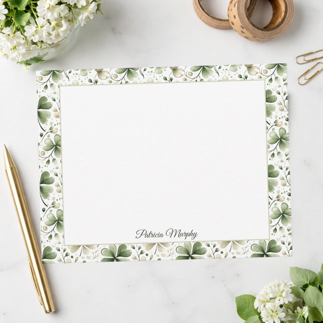 Carte de correspondance botanique Trèfle Elégant | (Créateur téléchargé)