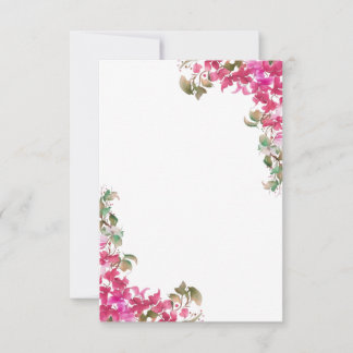 Carte De Correspondance Bougainvillea Fleurs Aquarelle Magenta