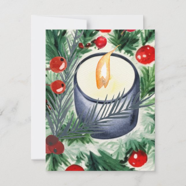 Carte De Correspondance Bougie de Noël (Devant)