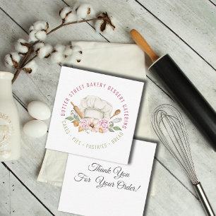 Carte De Correspondance Boulangerie Pâtisserie Chef Ustensiles Aquarelle M