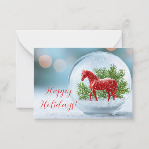 Carte De Correspondance Boule à neige festive pour l'Année du Cheval de Fe