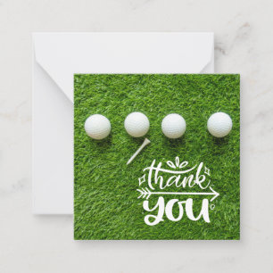 Carte De Correspondance Boule de golf avec merci beaucoup sur l'herbe vert