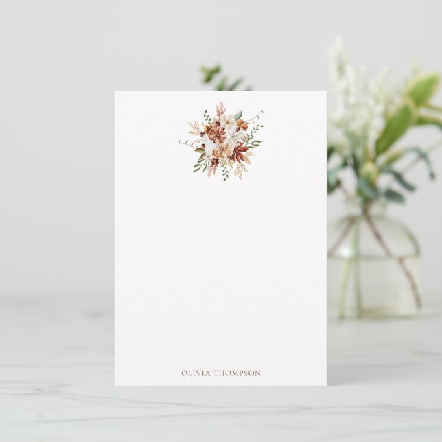 Carte De Correspondance Bouquet botanique moderne Bourgogne (Debout devant)