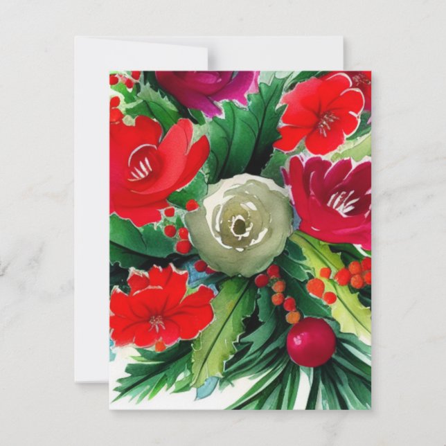 Carte De Correspondance Bouquet de Noël (Devant)