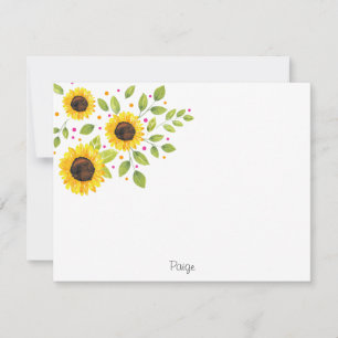 Carte De Correspondance Bouquet de tournesol peint à la main