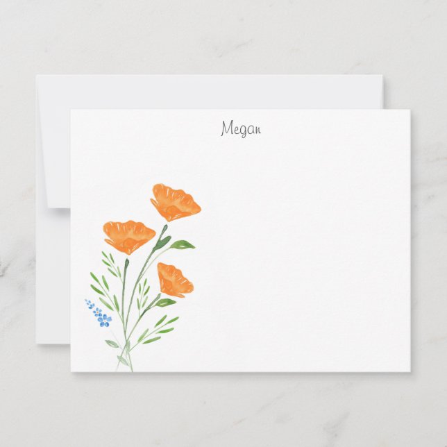 Carte De Correspondance Bouquet de trois papillons aquarelle (Devant)
