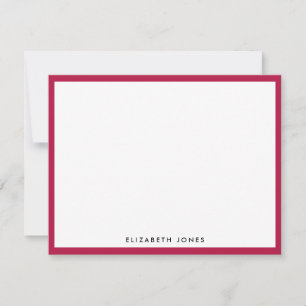 Carte De Correspondance Bourgogne Rouge Simple Moderne Chic Classique Mini
