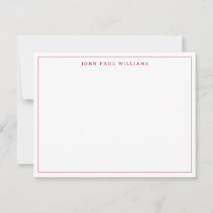 Carte De Correspondance Bourgogne Rouge Simple Professionnel Mince Bordure