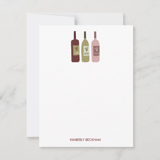 Carte De Correspondance Bouteilles à vin Papier à lettres (Devant)