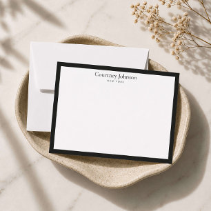 Carte De Correspondance Boutique de Luxe Minimaliste Élégant Noir/Blanc