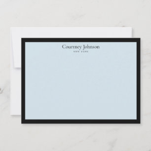 Carte De Correspondance Boutique de Luxe Minimaliste Élégant Noir/Bleu
