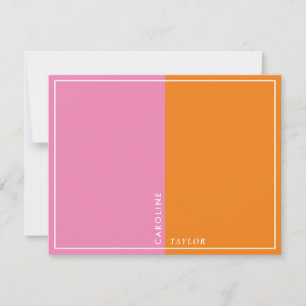 Carte De Correspondance Boutique Girls de blocs de couleur rose simple