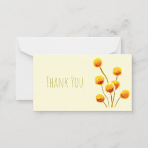 Carte De Correspondance Bouton Billy jaune fleur australienne originaire