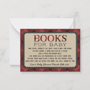 Carte De Correspondance Boys Flannel Boy Books for Baby Card