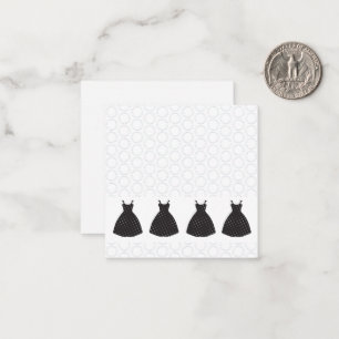 Carte De Correspondance Bridesmaid Gown, Polka Dot Motif Note Card